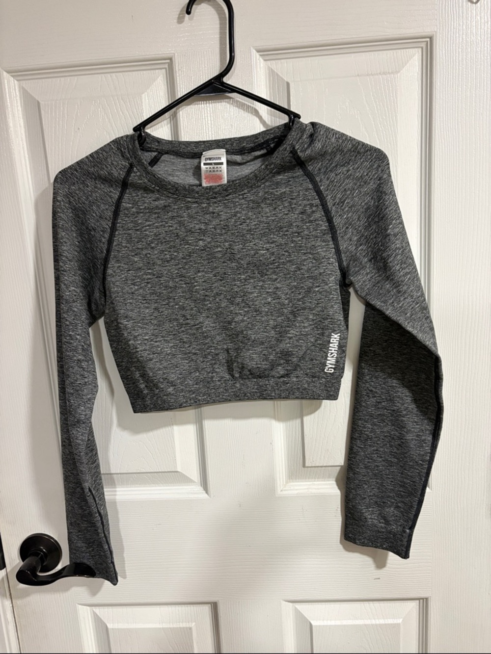 Gymshark Dark Gray Seamless Long Sleeve Crop Top